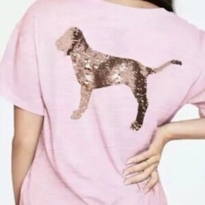 Victoria’s Secret Pink Sequin Dog T-Shirt